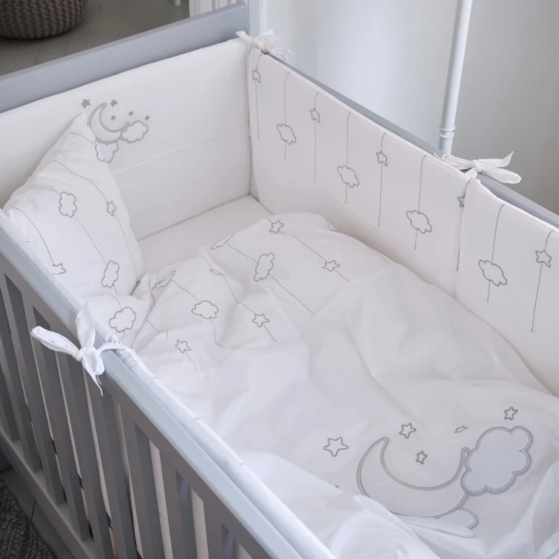 Baby Bedding Set of 8 Luna Chic White 60/70 cm