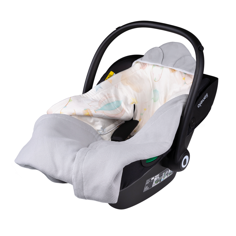 Lionelo Travel Swaddle Blanket Beige Magnolia – Warming Wrap për karrocë - Image 5